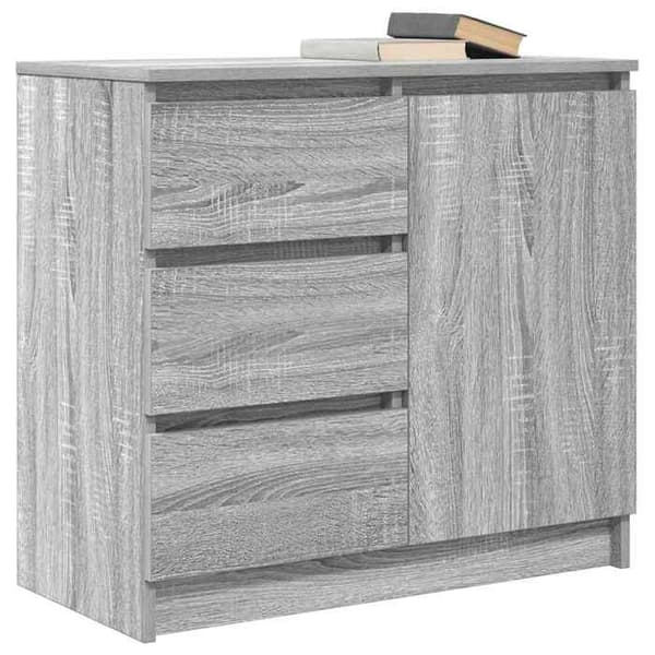vidaXL Buffé med låda sonoma grå 71x35x65 cm ingenjörsträ, förvaringsmöbel, buffé, hallmöbel, möbel 861576