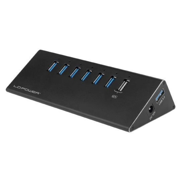 Koncentrator (hub) - LC POWER - USB 3.0 (3.1 Gen 1) Typ-A - 5000 Mbit/s - Svart - Aluminium - Plast - CE