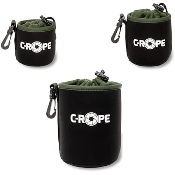 Objektivfodral - C-ROPE - Svart - Neopren - Fleecefoder - Transport Svart