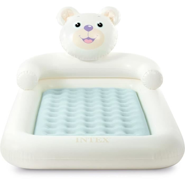 Uppblåsbar barnsäng - INTEX - 66814NP - Ourson modell med uppblåsare ingår Ljusbeige
