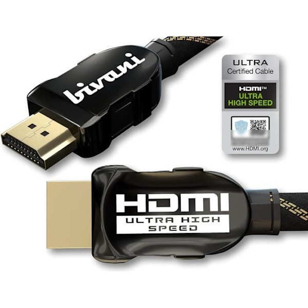 HDMI 8K-kabel - bivani - Elite-Series - 4m - 48 Gbps - HDR10 - Höghastighets Ethernet