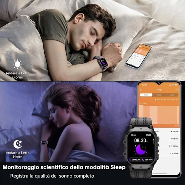 Smartwatch - OUKITEL - BT20 - AMOLED-skärm 1,96 - Bluetooth - Röstassistent