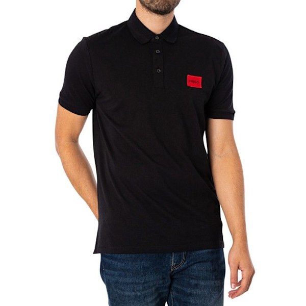 Polo Herr - HUGO by HUGO BOSS - Slim - Svart - Kortärmad - Polokrage Svart XL