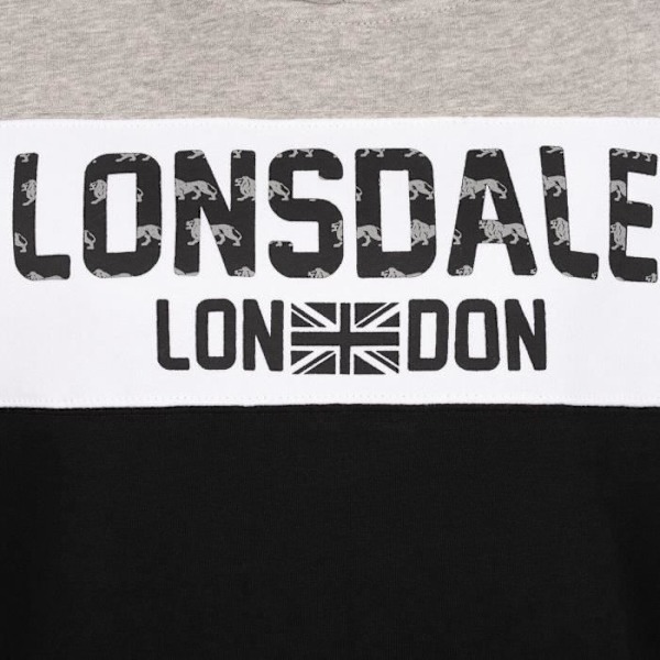 Lonsdale Penbryn huvtröja för kvinnor - svart/vit/märlgrå - M Svart/vit/marlgrå M