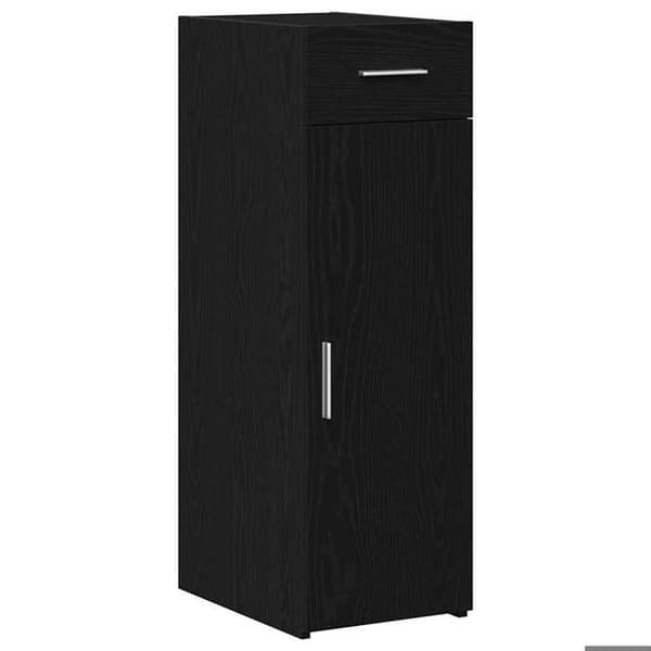 vidaXL Buffé med låda Svart ek 30 x 42,5 x 93 cm 868751