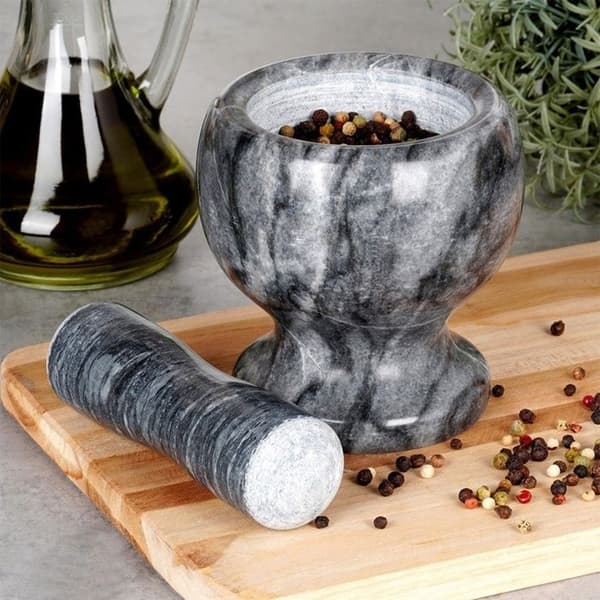 Mortel och stöt - Granit - Grafit - 11 cm - Hållbar - Universell