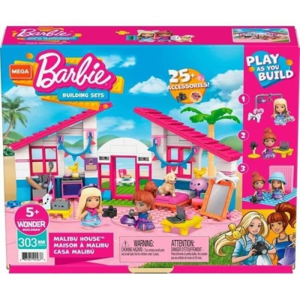 Mega Construx Barbie - Hus i Malibu - Byggstenar - Från 5 år