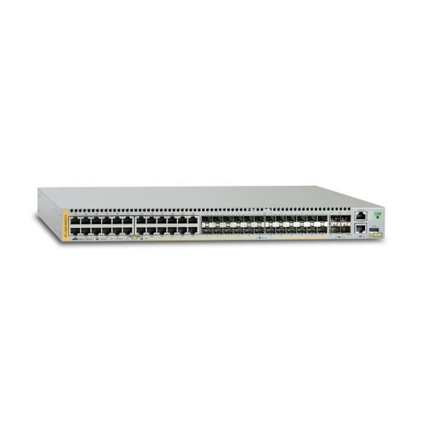 Allied Telesis 10-100-1000BASE-T-portar x 24 (Combo)-SFP-plats x 24 (Combo)-SFP-SFP+-platser x 4 Konsolportar x 1 (RJ45)-Dubbel PS-plats -