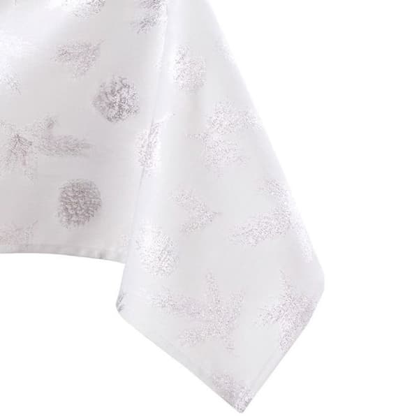 Bordduk - Vit jul - 140x260 cm - Vit silver - Glänsande effekt (lurex) silvervit