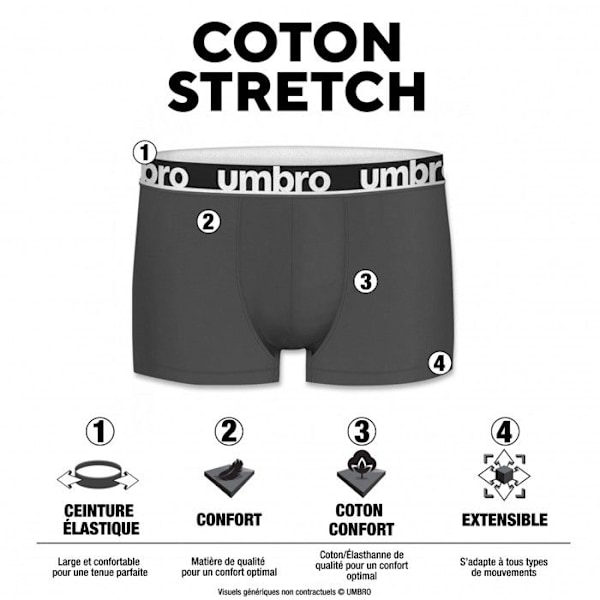 Umbro Boxer Herr Caleçon Herr - Blå (Paket med 6) Flerfärgad XL
