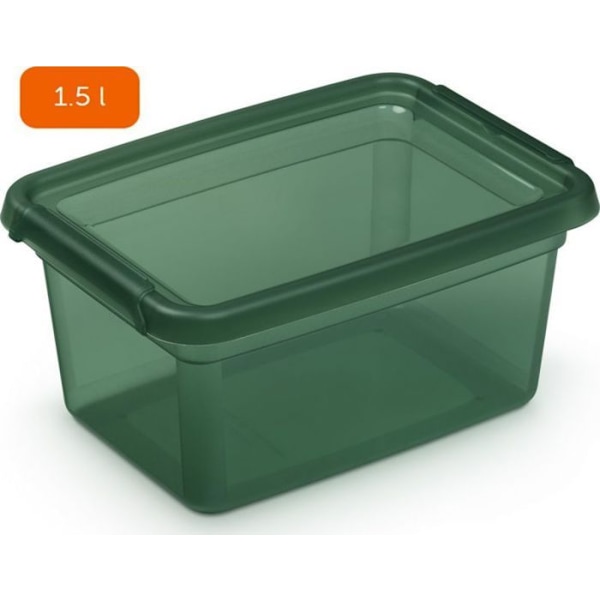 Moxom - OR-2242TGN - BaseStore Color förvaringsbox, 1,5 l, furu, transparent grön