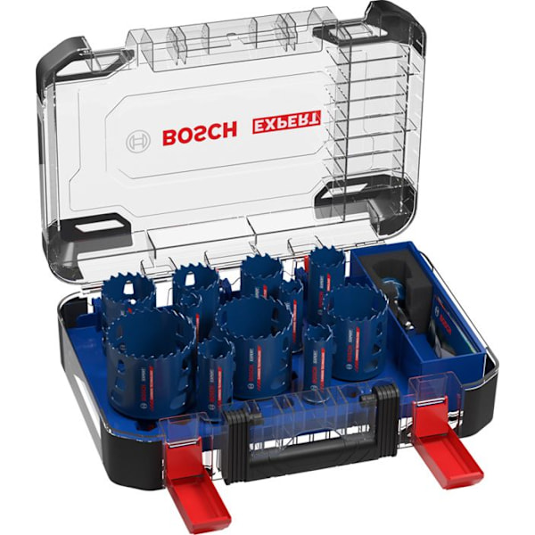 Låda med 11 Expert Tough Material hålsågar med en diameter på 20/22/25/32/35/40/44/51/60/68/76 - BOSCH EXPERT - 2608900448