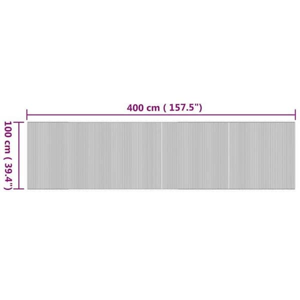 vidaXL Rektangulär matta naturlig 100x400 cm bambu 376817