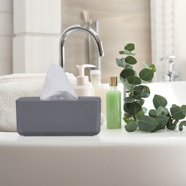 Näsdukshållare - Relaxdays - 10046931 - Robust plast - Elegant design - Färg grå grå