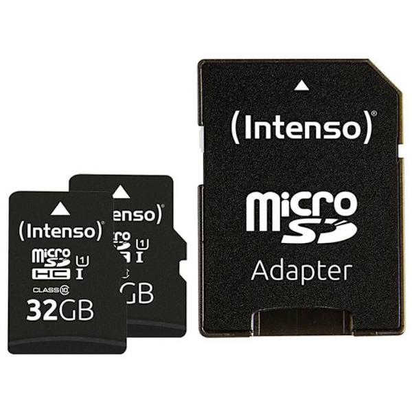 Micro SD-minneskort med INTENSO-adapter 32 GB x 2