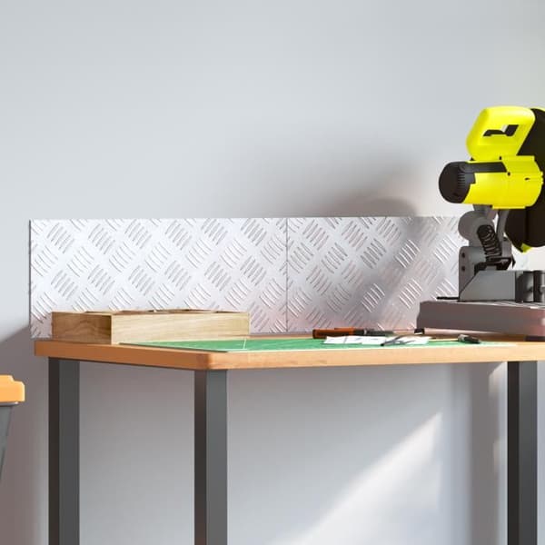 Set om 2 Antislip Checker Plattor i Aluminium 20x50 cm