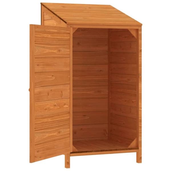 vidaXL Trädgårdsbod Brun 55x52x112 cm Solid granträ 152181 kastanj