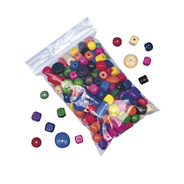 Perle trä Assortiment Ø 4 till 25 mm Flerfärgad