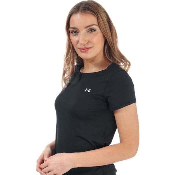 T-Shirt Fitness Dam - Under Armour - HeatGear Armour - Svart - Korta Ärmar - Antiperspirant Svart S