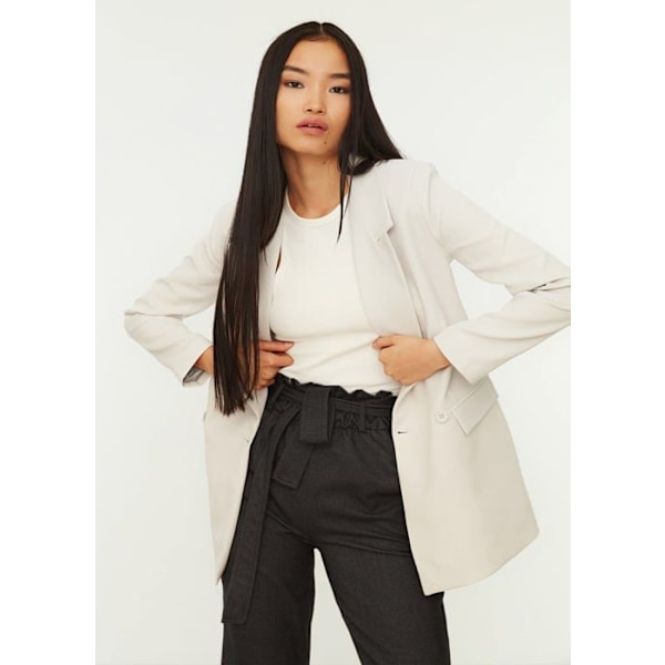 Jacka - peacoat - kappa - kavaj Trendyol - TWOSS20CE0059 - Grå Grå kavajjacka dam Grå XS