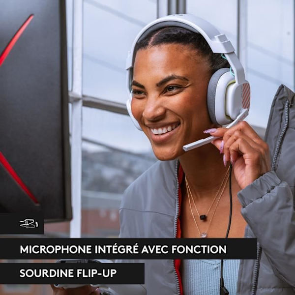 ASTRO A10 2nd Generation Wired Gaming Headset med mikrofon kompatibel PlayStation PC Vit