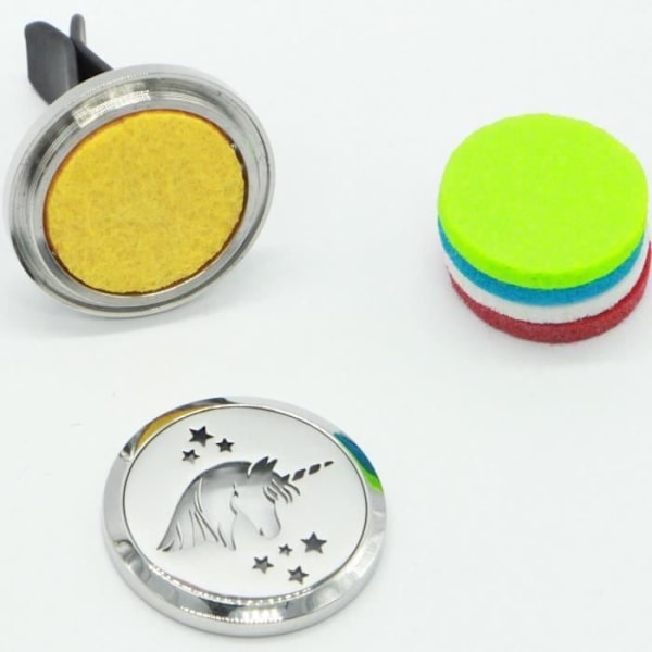 Diffusor för eterisk olja - ZEN'AROME - Clip'Arôme Unicorn - Rostfritt stål - 5 blöttrar - 3x3,6 cm Flerfärgad (Enhörning)