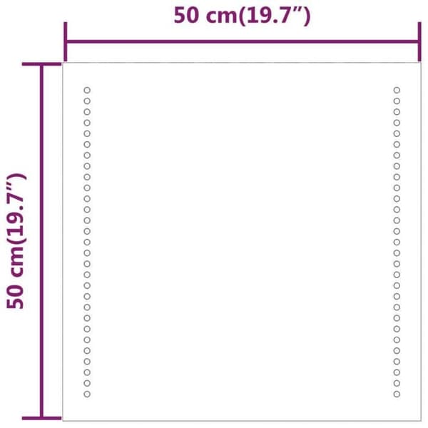 vidaXL LED Badrumsspegel 50x50 cm
