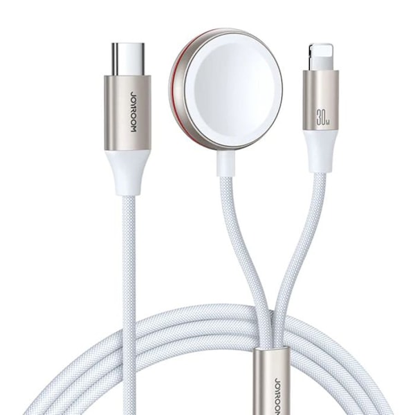 Trådlös laddkabel (S-IW012) USB-C till Apple Watch 3,5 W, Lightning 30 W, 3,5 A, 9 V, 1,5 m - JoyRoom - Vit