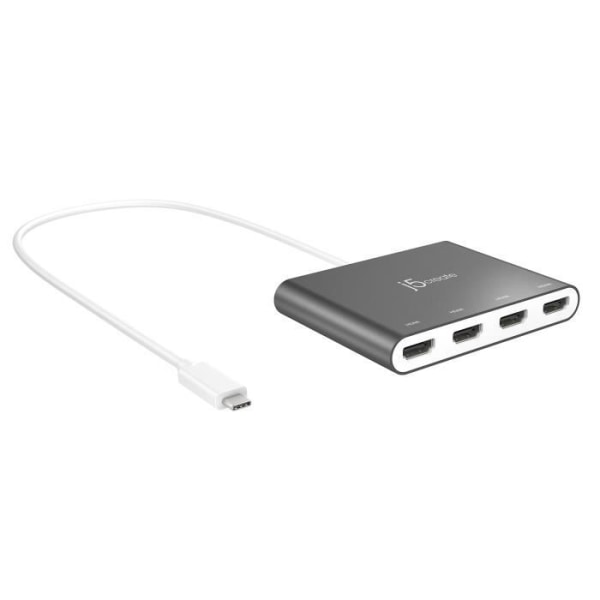j5create JCA366 USB-C till 4-portars HDMI Multi-Monitor Adapter, Silver Silver