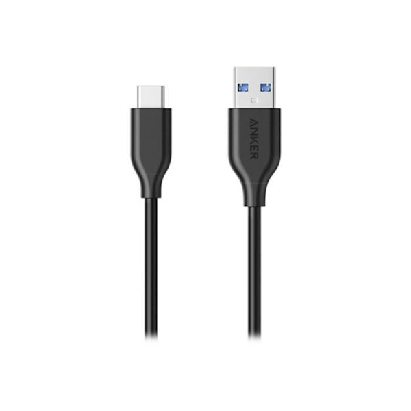 Anker PowerLine USB-kabel USB-C (M) till USB Typ A (endast ström) (M) USB 3.0 90 cm svart