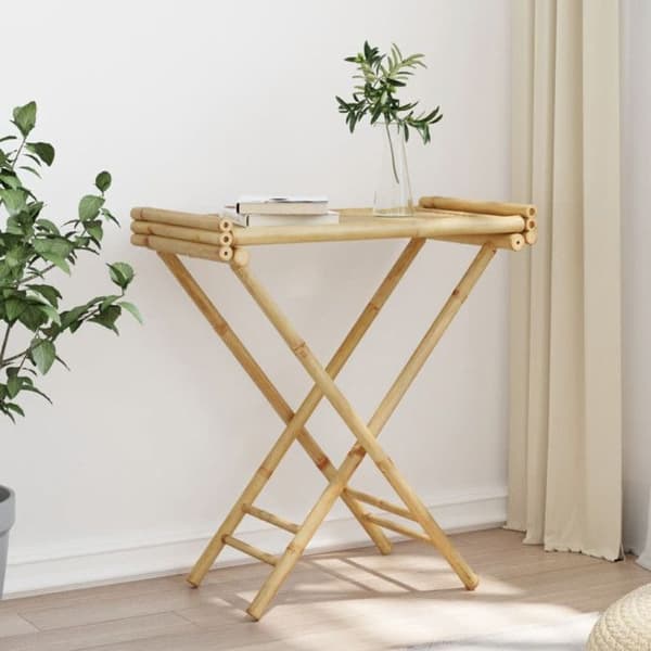 Fällbord med platt skiva 70,5x42,5x80 cm bambu