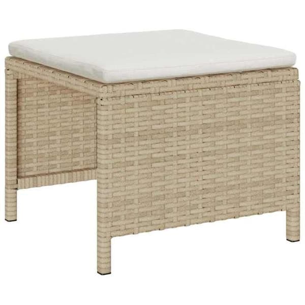 vidaXL Trädgårdsoffeset 6 delar Beige och kräm polyrotin 4104703