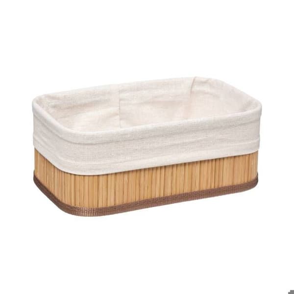 3 korgar "Vannerie" vit tyg bambu - 5 fem enkelt smart beige