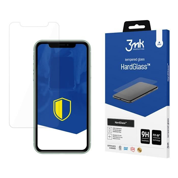 Härdat glas - 3MK - HardGlass - iPhone 11 - Transparent - 9H - 0,3 mm Transparent
