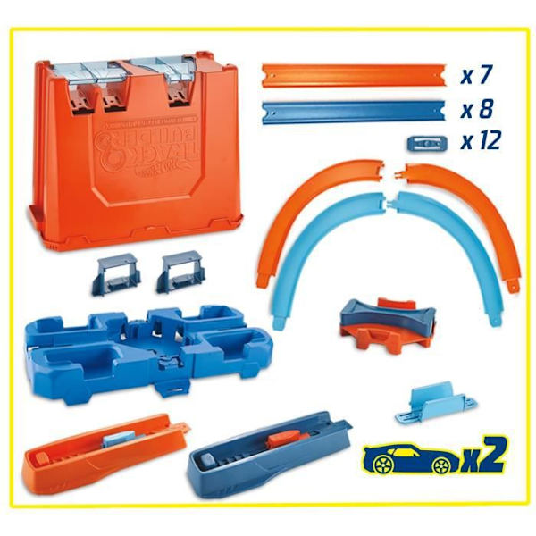 Krets - HOT WHEELS - Deluxe Box - 36 delar - 2 launchers - 2 fordon -