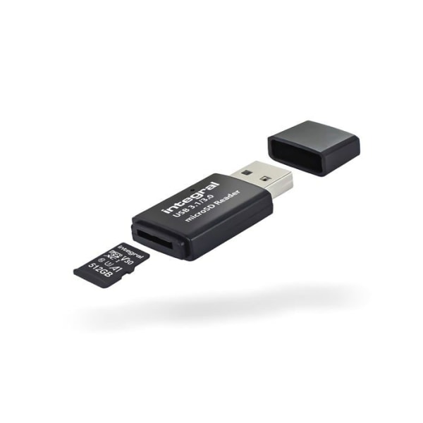 Integral - INCRUSB3.0MSDV2 - Micro SD-minneskortläsare, USB 3.1 USB 3.0, microSDHC, microSDXC, Adapter