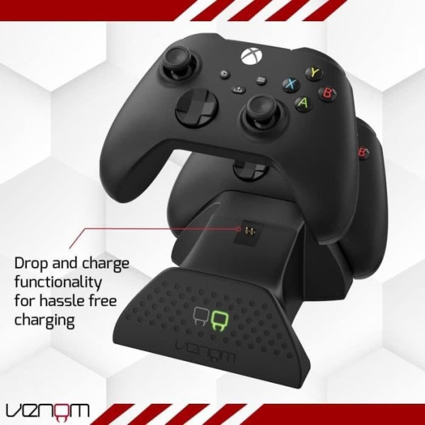 Dual Dock Laddningsstation för XBOX Series Controllers - VENOM - VS2881 - Svart