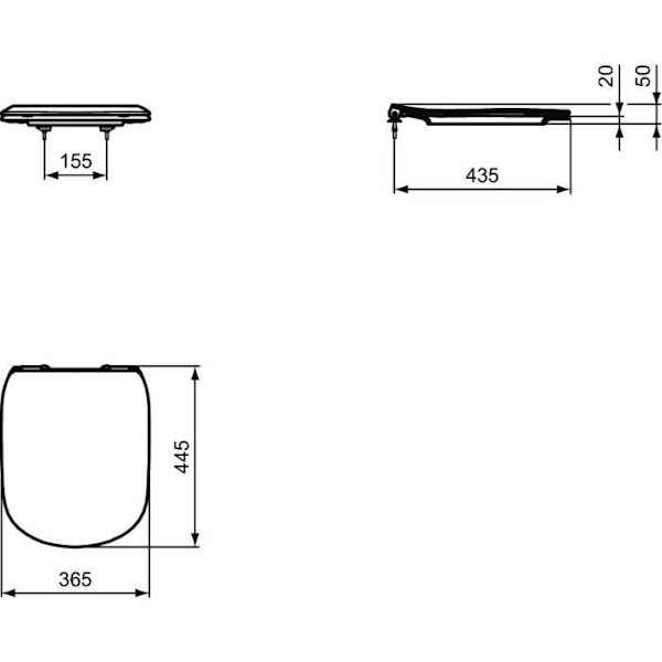IDEAL STANDARD Tesi WC-sits - Fallskydd - Vit Vit