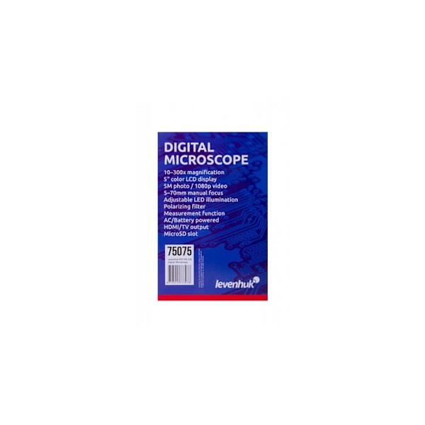 Levenhuk DTX 700 LCD digitalmikroskop - 1200x zoom - LED - 5 MP - Svart/Vit