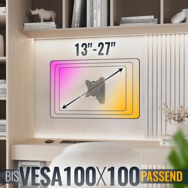 Stöd Mural TV - RICOO - S7311 - 13-27 tum - Neigen +12/-3° - Orientering 180°