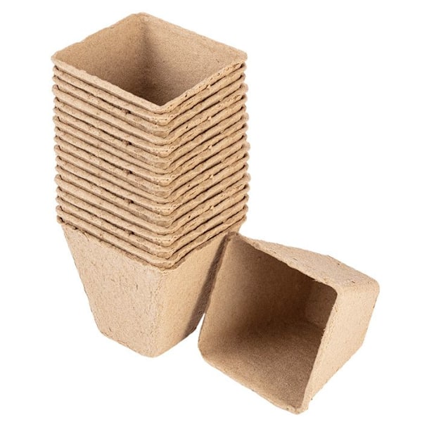 Torvfröbäddar: 8 x 8 x 7,8 cm, 18 stycken