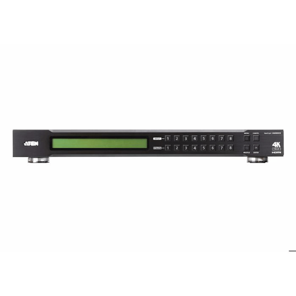 ATEN VanCryst VM0808HB 8 x 8 True 4K HDMI Matrix Switch Video-Audio Switch - Svart