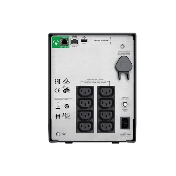 Avbrottsfri strömförsörjning - APC - SMC1000IC - 1000 VA - 600 W - 10 AC-utgångar Svart