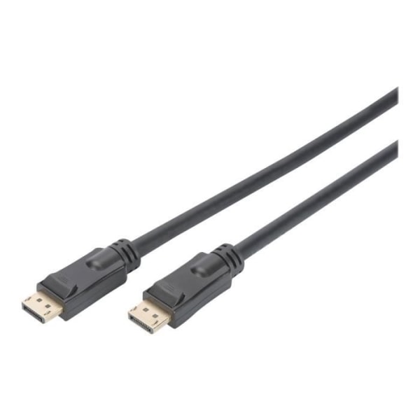 ASSMANN DisplayPort-kabel DisplayPort (P) till DisplayPort (P) 10 m låst, stöder 4K, aktiv svart