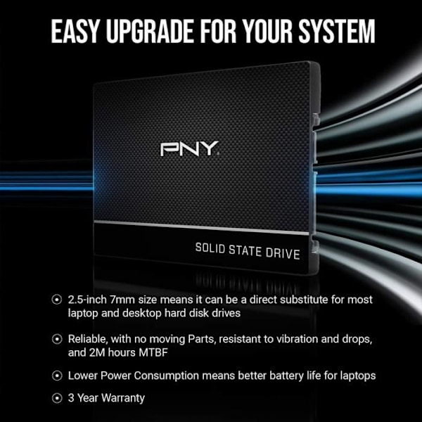 PNY - CS900 SATA - Solid State Drive - 2,5" - 250GB