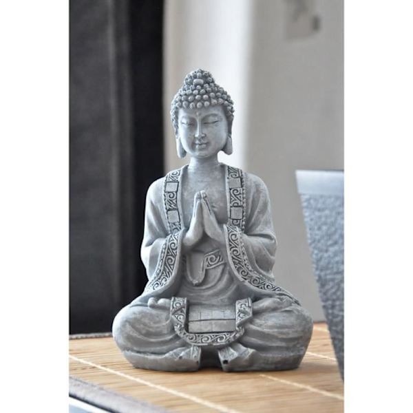 Sagesse SCFRBFB inomhusfontän - Zen'Light - Buddha - LED-belysning - Grå Grå