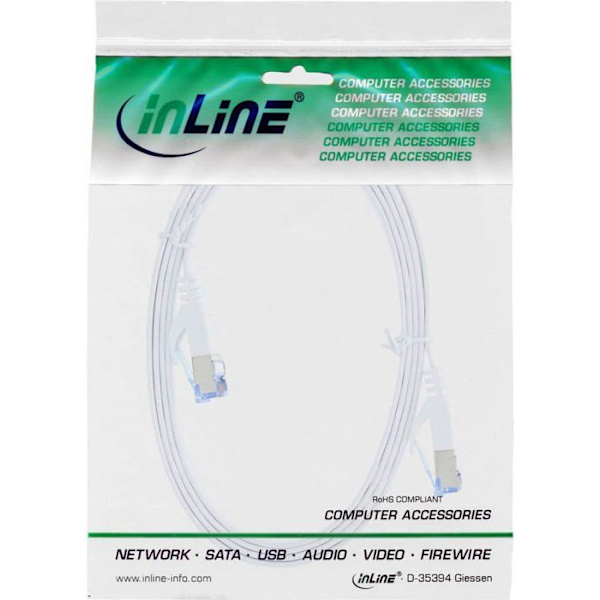 Kabel - nätverksadapter - telefoni Inline 71803W nätverkskabel Vit 3 m Cat6a U/FTP (STP)