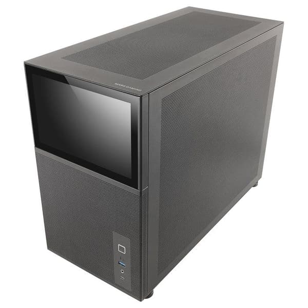 PC-chassi Micro-ATX - Mars Gaming - MC-LCD - 8" IPS LCD-skärm - Härdat Glas - Svart