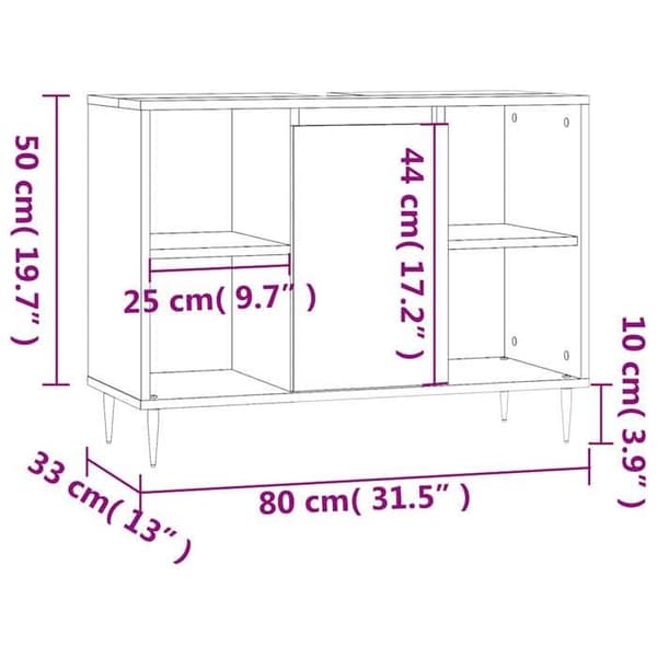 vidaXL Badrumsskåp Blank Vit 80x33x60 cm 831622