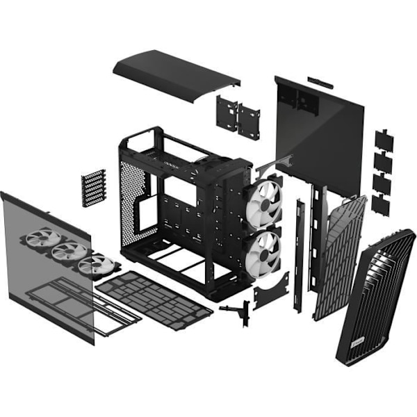 PC-fodral - FRACTAL DESIGN - Torrent Black RGB TG Light Tint - SSI-CEB - Optimerat luftflöde med 5 ARGB-fläktar (FD-C-TOR1A-04)